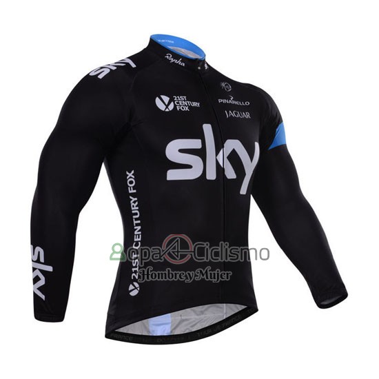Sky Ropa Ciclismo Culotte Largo 2015 Mangas Largas Azul y Negro